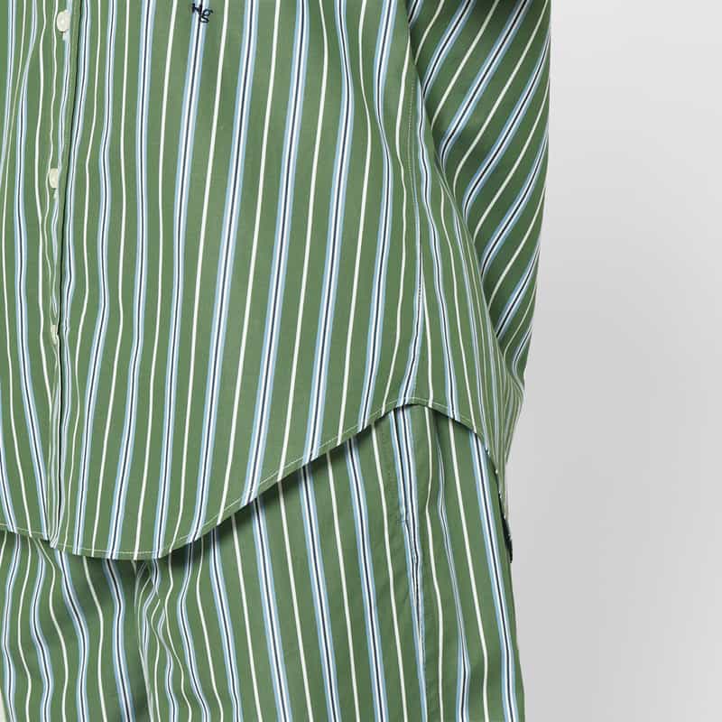 HOMME GIRLS HOMME GIRLS ＜オム ガールズ＞ マルチストライプ柄シャツ GREEN