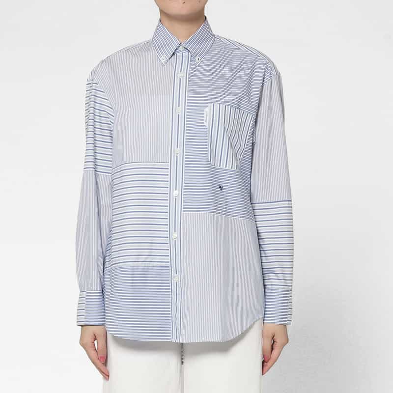 HOMME GIRLS HOMME GIRLS ＜オム ガールズ＞ パッチワークデザインシャツ LIGHT BLUE