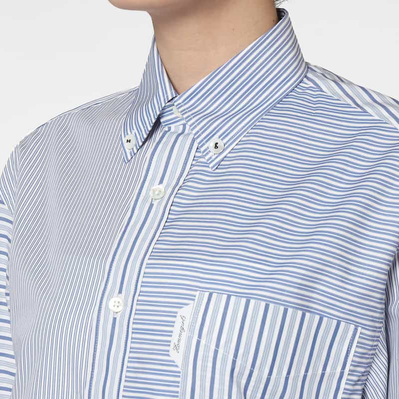 HOMME GIRLS HOMME GIRLS ＜オム ガールズ＞ パッチワークデザインシャツ LIGHT BLUE