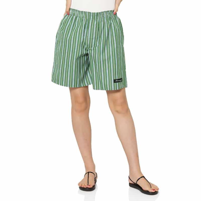 HOMME GIRLS HOMME GIRLS ＜オム ガールズ＞ ストライプ柄ボクサーショートパンツ GREEN