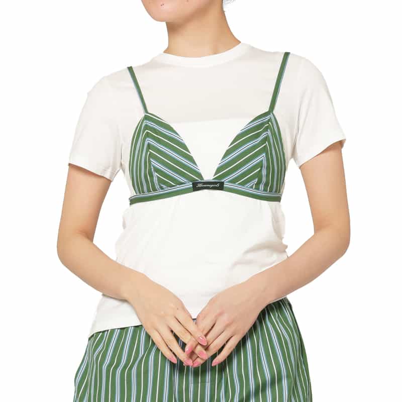 HOMME GIRLS HOMME GIRLS ＜オム ガールズ＞ ストライプ柄ブラレット GREEN