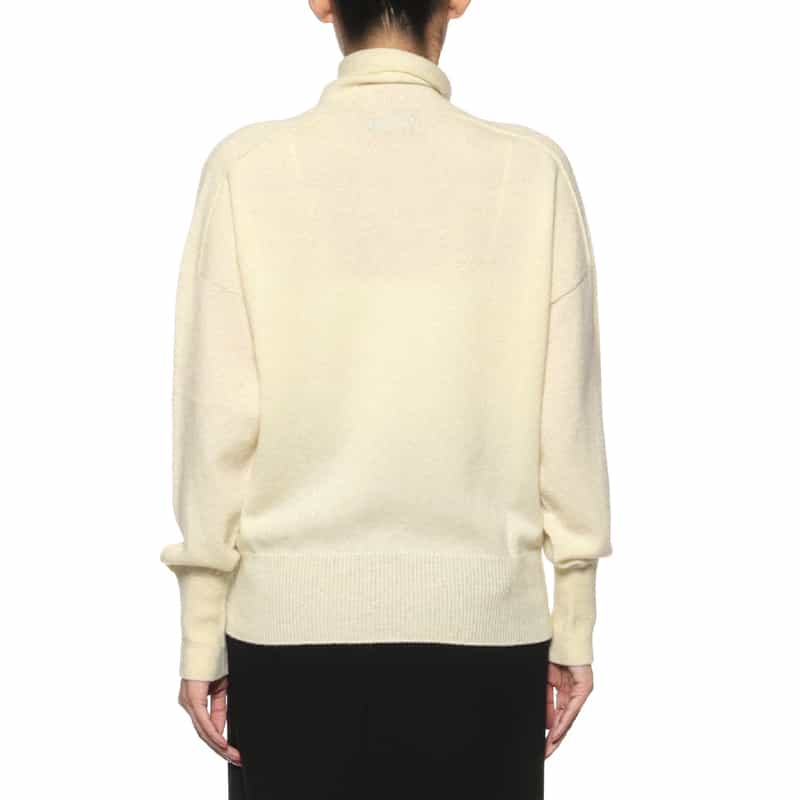 BARNEYS NEW YORK カシミヤ オフタートルネックニットプルオーバー IVORY