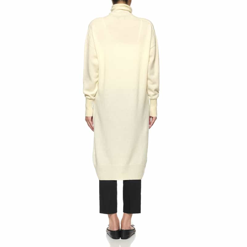 BARNEYS NEW YORK カシミヤ オフタートルネックニットドレス IVORY