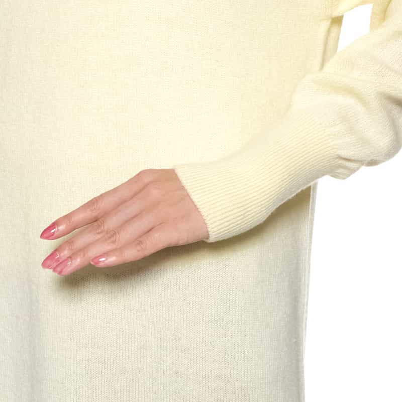 BARNEYS NEW YORK カシミヤ オフタートルネックニットドレス IVORY