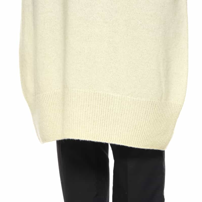 BARNEYS NEW YORK カシミヤ オフタートルネックニットドレス IVORY