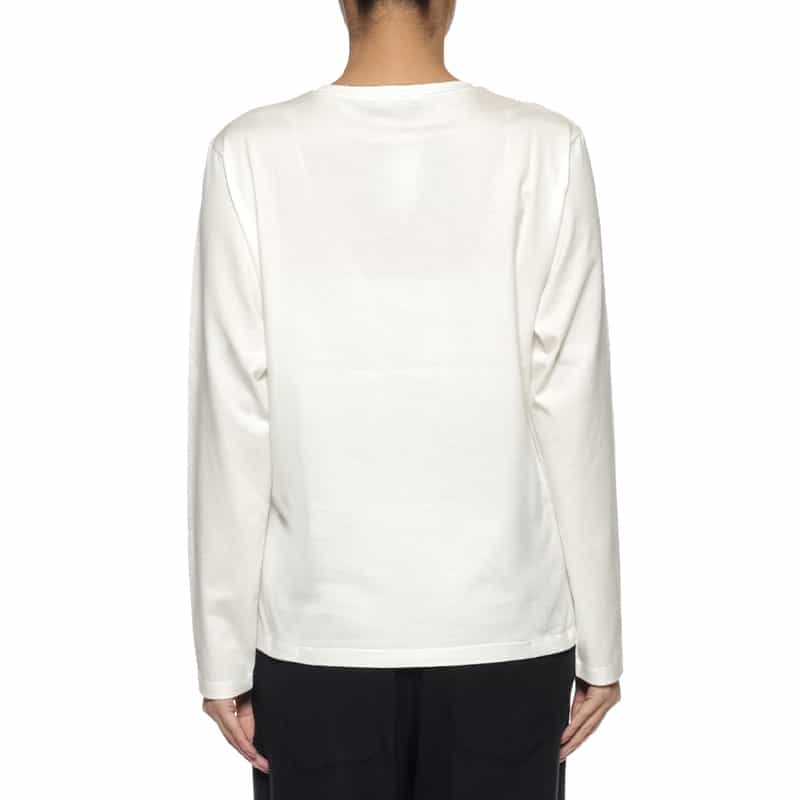 BARNEYS NEW YORK ウォッシャブル プラチナフェイスコットン ロングスリーブカットソー WHITE
