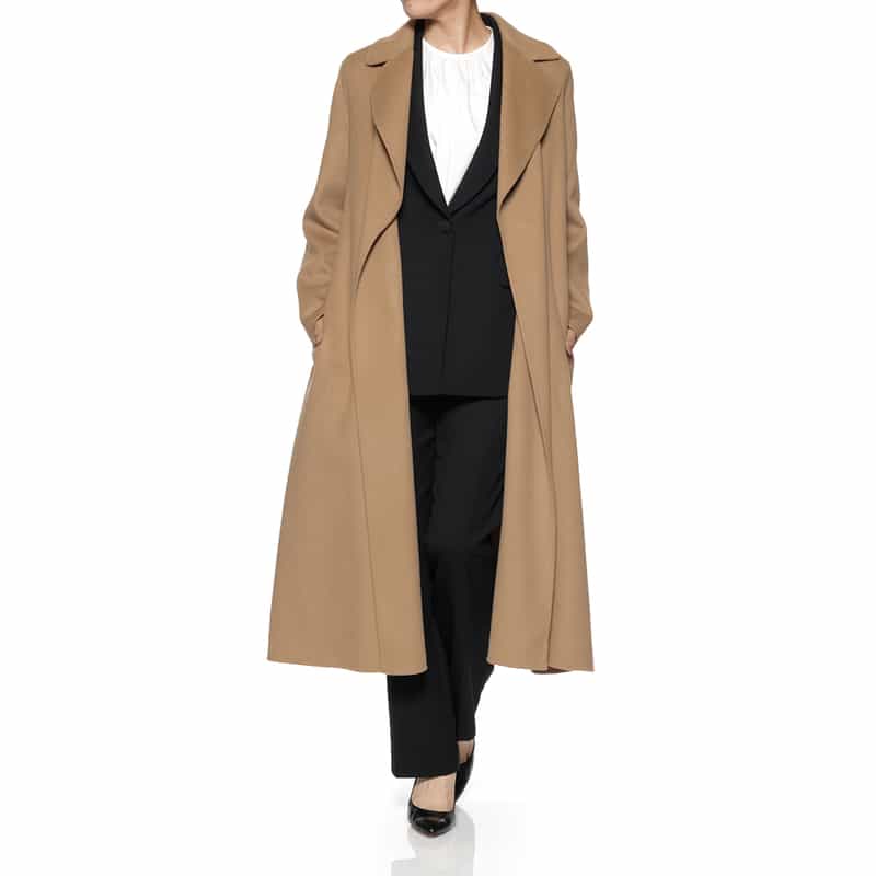 BARNEYS NEW YORK ベルテッド ロングコート CAMEL