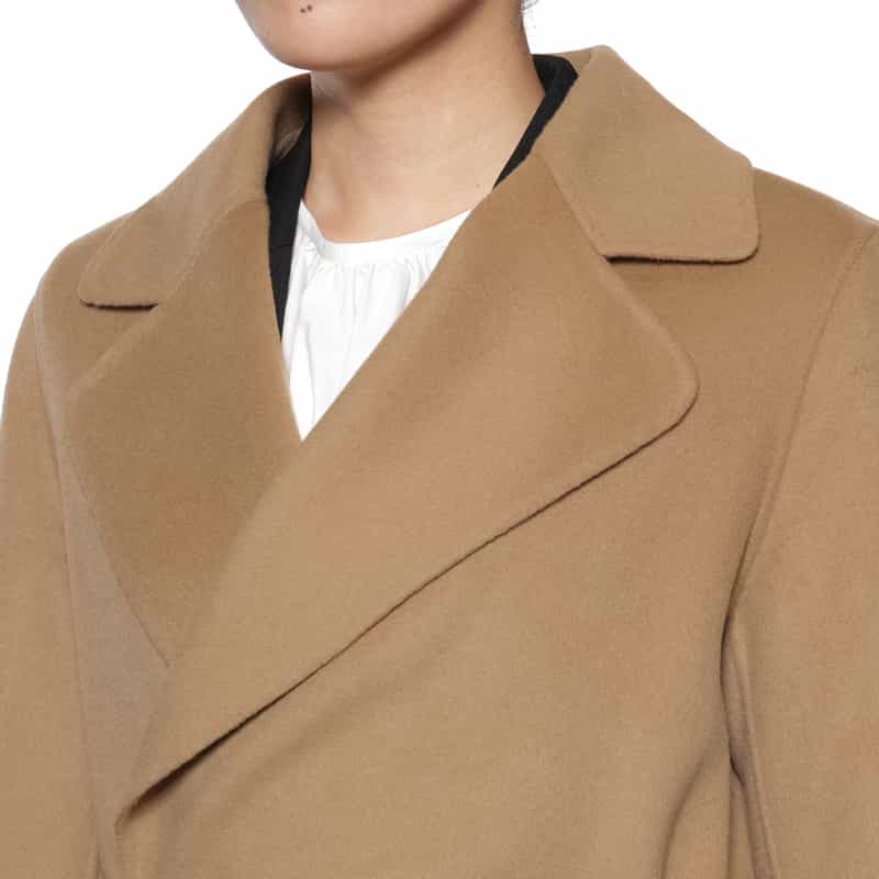BARNEYS NEW YORK ベルテッド ロングコート CAMEL
