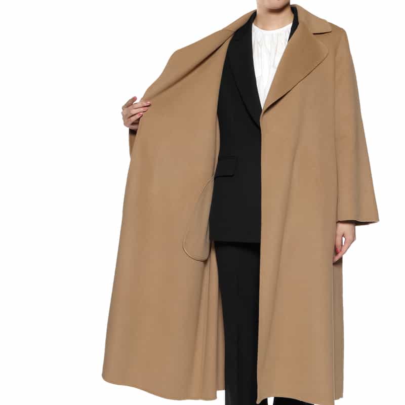 BARNEYS NEW YORK ベルテッド ロングコート CAMEL