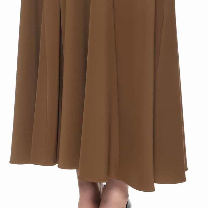 BARNEYS NEW YORK スクーバ素材ジップアップドレス BROWN