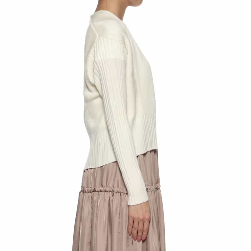 BARNEYS NEW YORK リブニット ボレロカーディガン IVORY