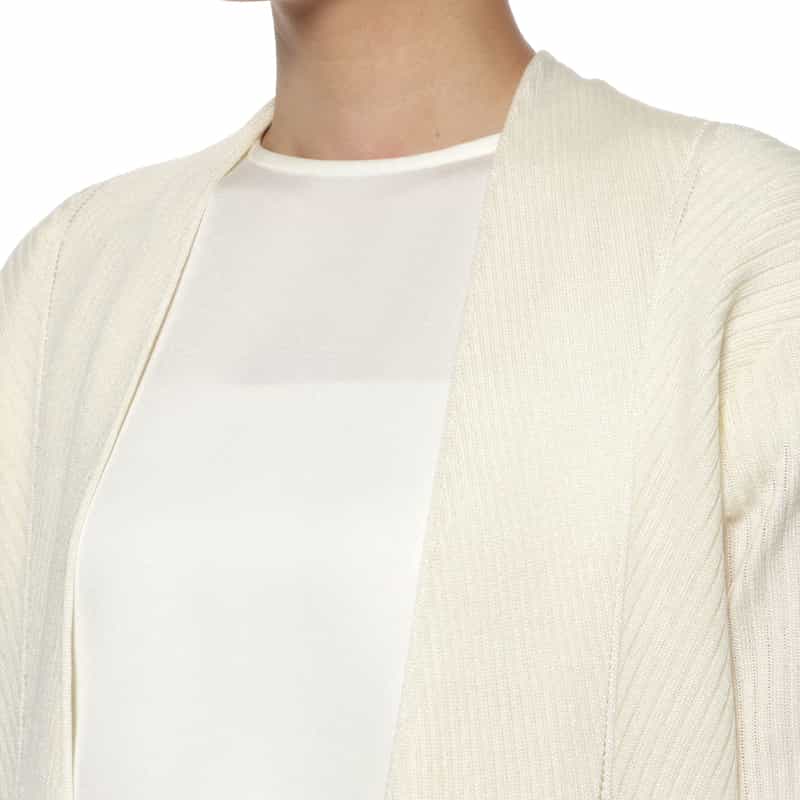 BARNEYS NEW YORK リブニット ボレロカーディガン IVORY