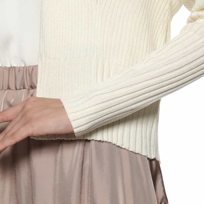 BARNEYS NEW YORK リブニット ボレロカーディガン IVORY