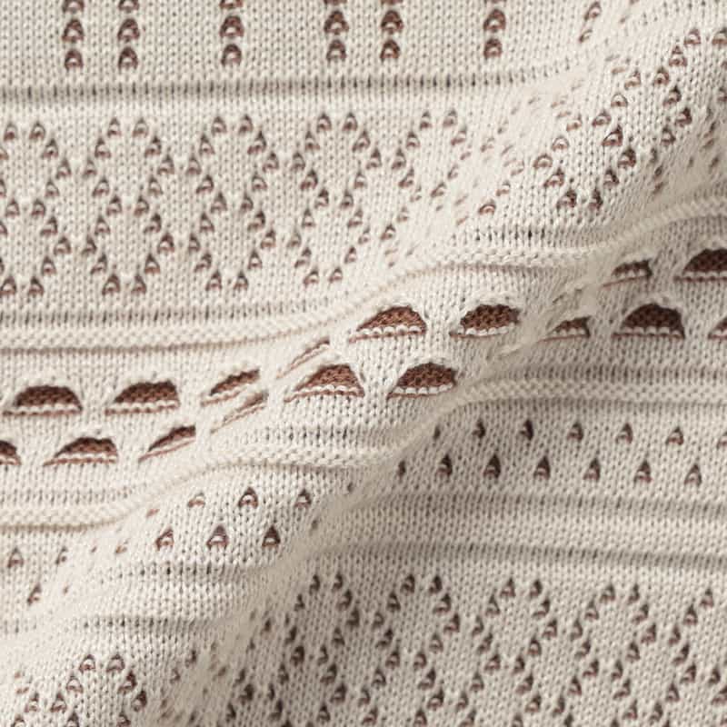 BARNEYS NEW YORK セットアップ フリルスリーブ ジャカードニットプルオーバー IVORY