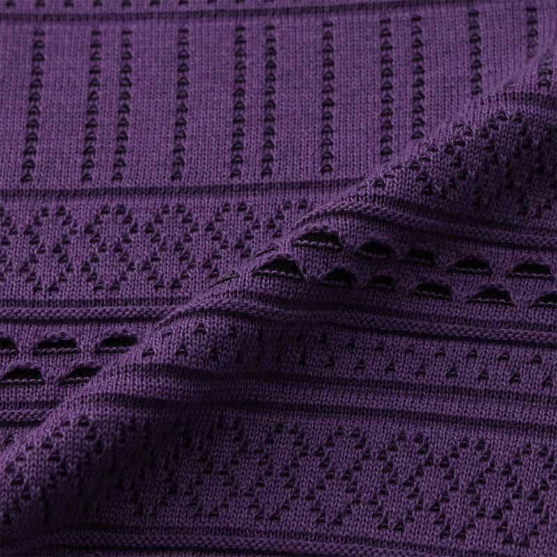 BARNEYS NEW YORK セットアップ フリルスリーブ ジャカードニットプルオーバー PURPLE