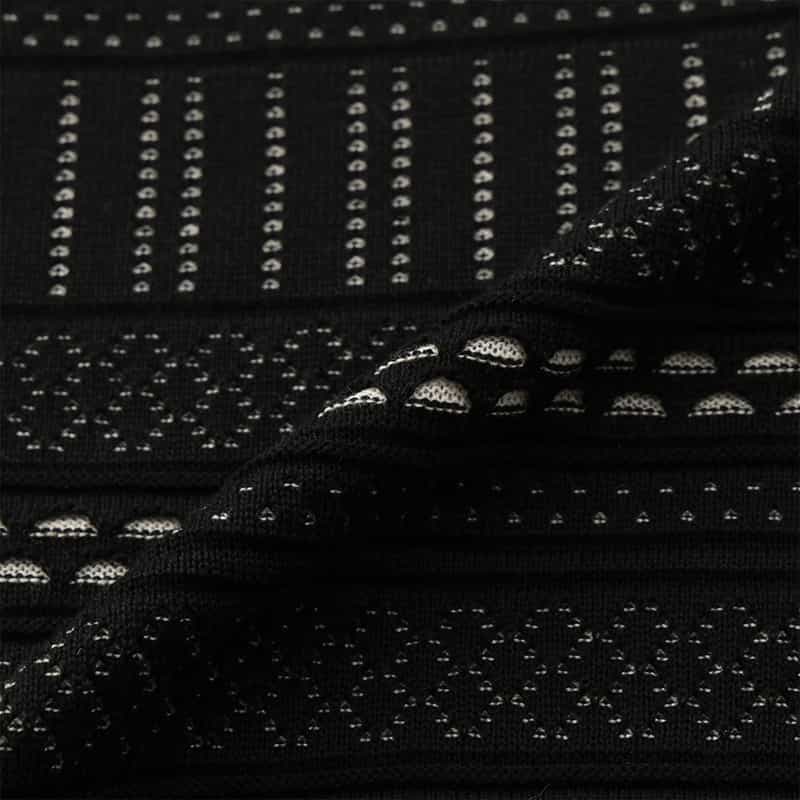 BARNEYS NEW YORK セットアップ フリルスリーブ ジャカードニットプルオーバー BLACK