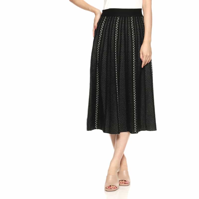 BARNEYS NEW YORK セットアップ ジャカードニットスカート BLACK