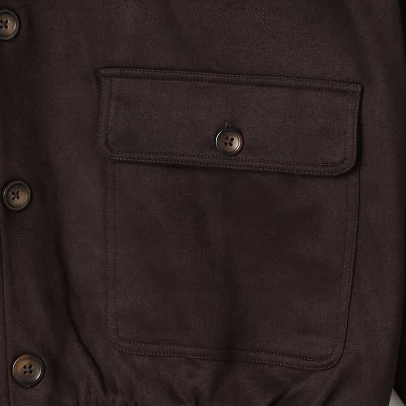 BARNEYS NEW YORK バルスター型フェイクスエードブルゾン BROWN