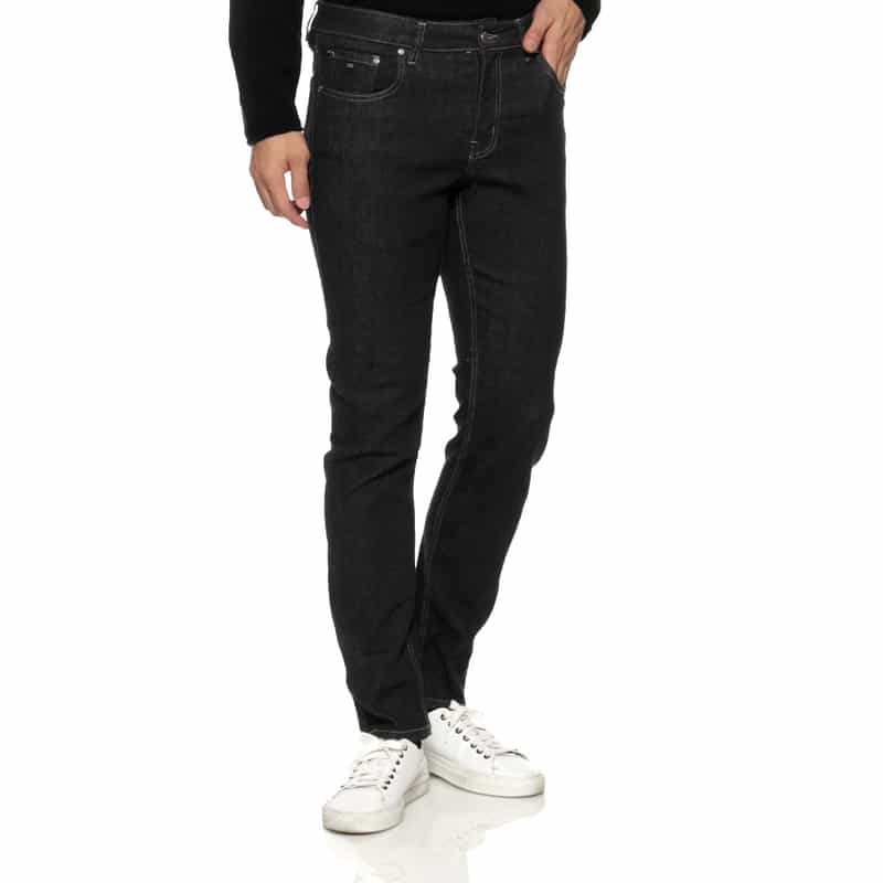 BARNEYS NEW YORK スリムストレートデニムパンツ BLACK