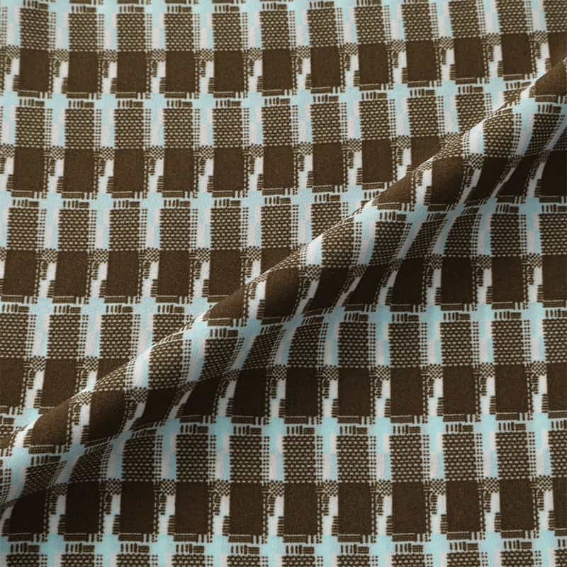 BARNEYS NEW YORK ウォッシャブル バックリボン プリントブラウス BROWN