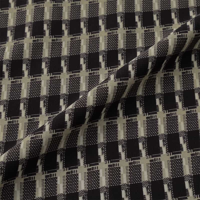 BARNEYS NEW YORK ウォッシャブル バックリボン プリントブラウス BLACK