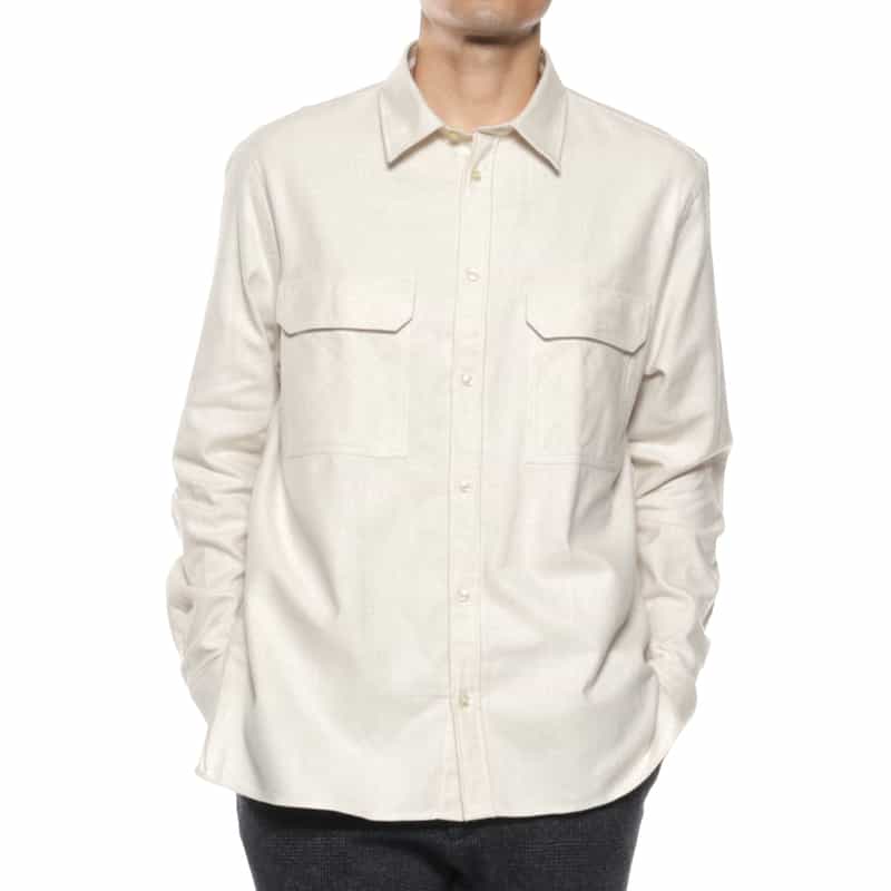 FIGARET FIGARET＜フィガレ＞ バーニーズ　ニューヨーク限定フランネル素材カジュアルシャツ IVORY