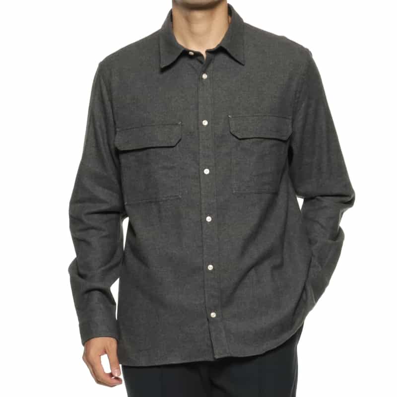 FIGARET FIGARET＜フィガレ＞ バーニーズ　ニューヨーク限定フランネル素材カジュアルシャツ DARK GRAY