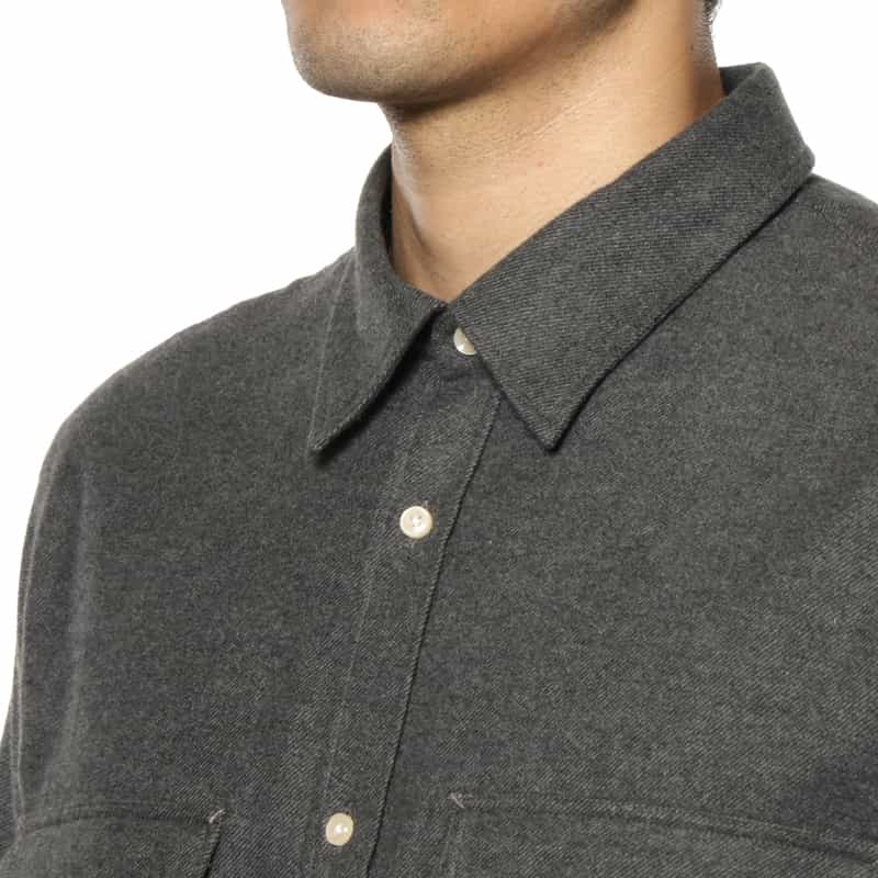 FIGARET FIGARET＜フィガレ＞ バーニーズ　ニューヨーク限定フランネル素材カジュアルシャツ DARK GRAY