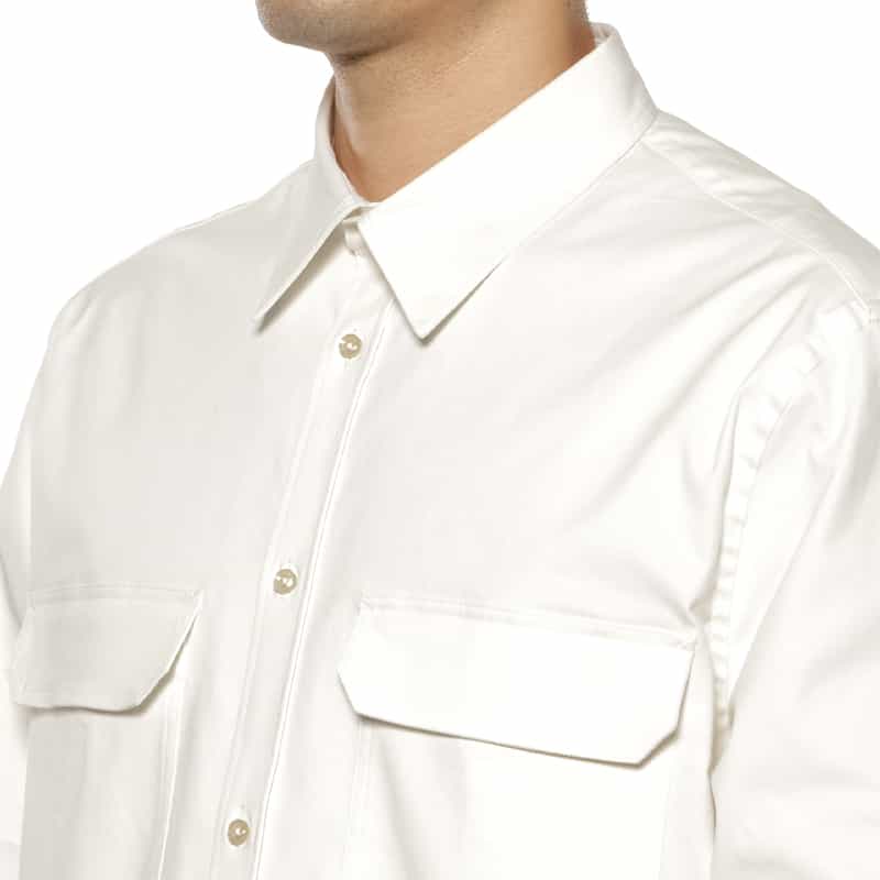 FIGARET FIGARET＜フィガレ＞ バーニーズ　ニューヨーク限定ツイル素材カジュアルシャツ WHITE