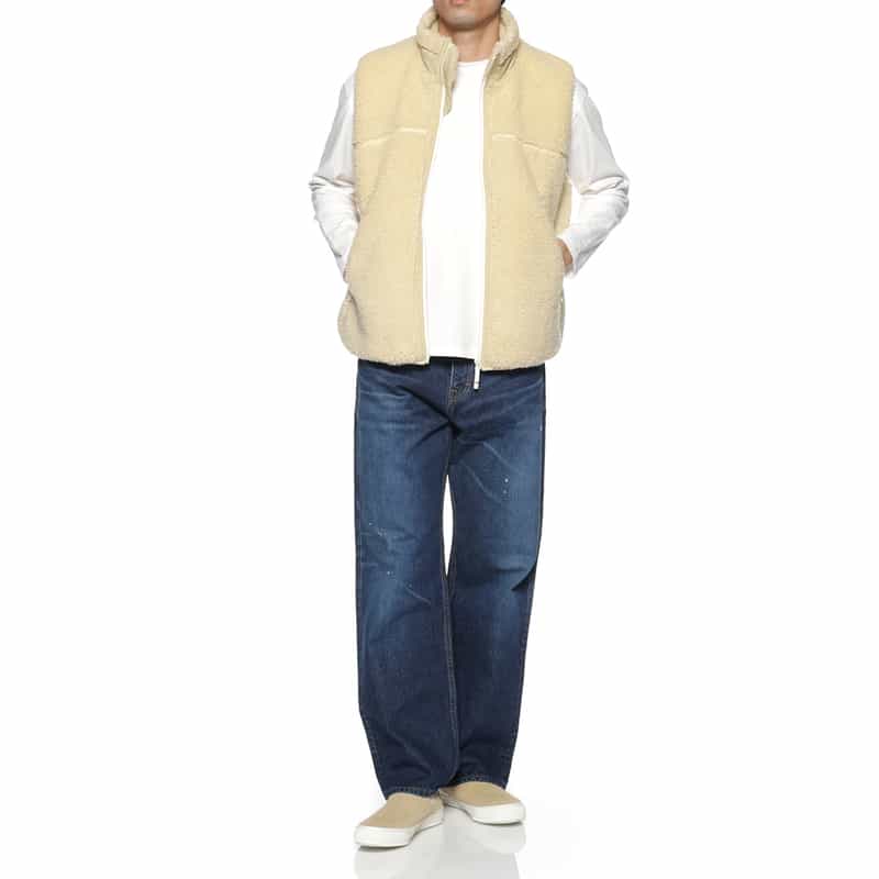 BARNEYS NEW YORK ボアフリースベスト WHITE