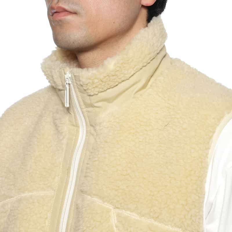 BARNEYS NEW YORK ボアフリースベスト WHITE