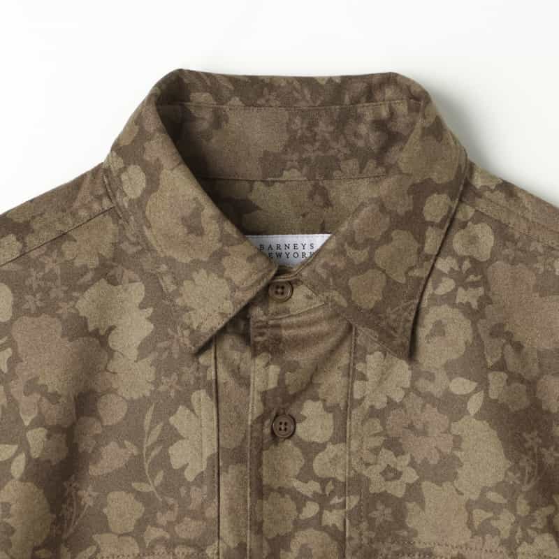 BARNEYS NEW YORK フラワー柄プリントシャツ BEIGE