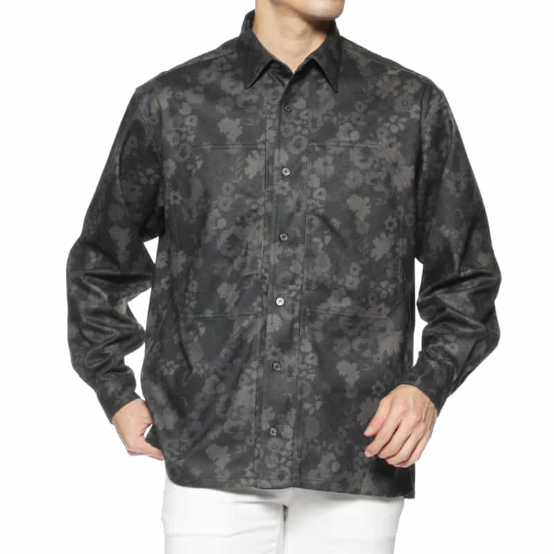 フラワー柄プリントシャツ