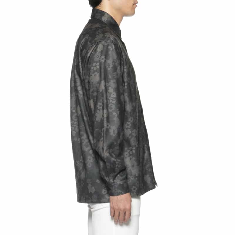 BARNEYS NEW YORK フラワー柄プリントシャツ GRAY