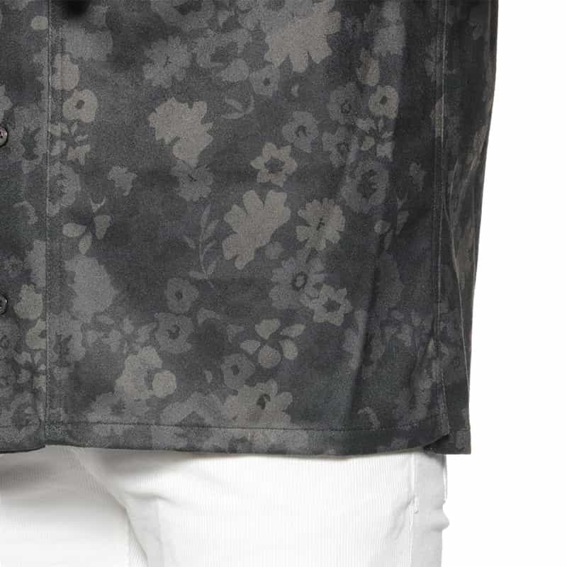BARNEYS NEW YORK フラワー柄プリントシャツ GRAY