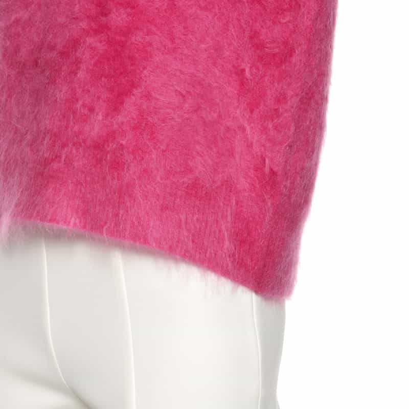 BARNEYS NEW YORK カシミヤ ファー加工クルーネックニットプルオーバー PINK