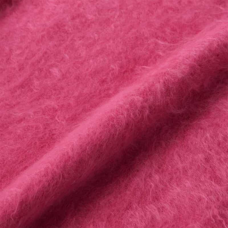 BARNEYS NEW YORK カシミヤ ファー加工クルーネックニットプルオーバー PINK