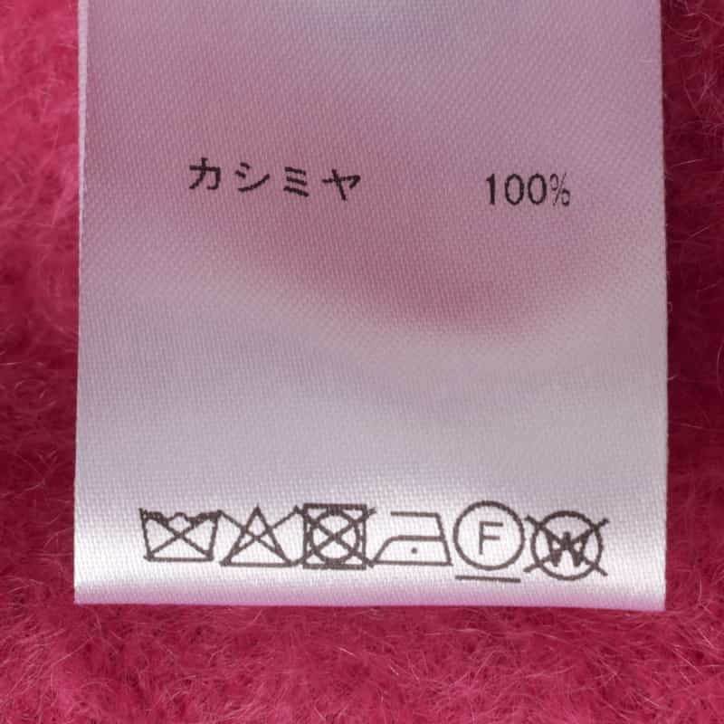 BARNEYS NEW YORK カシミヤ ファー加工クルーネックニットプルオーバー PINK