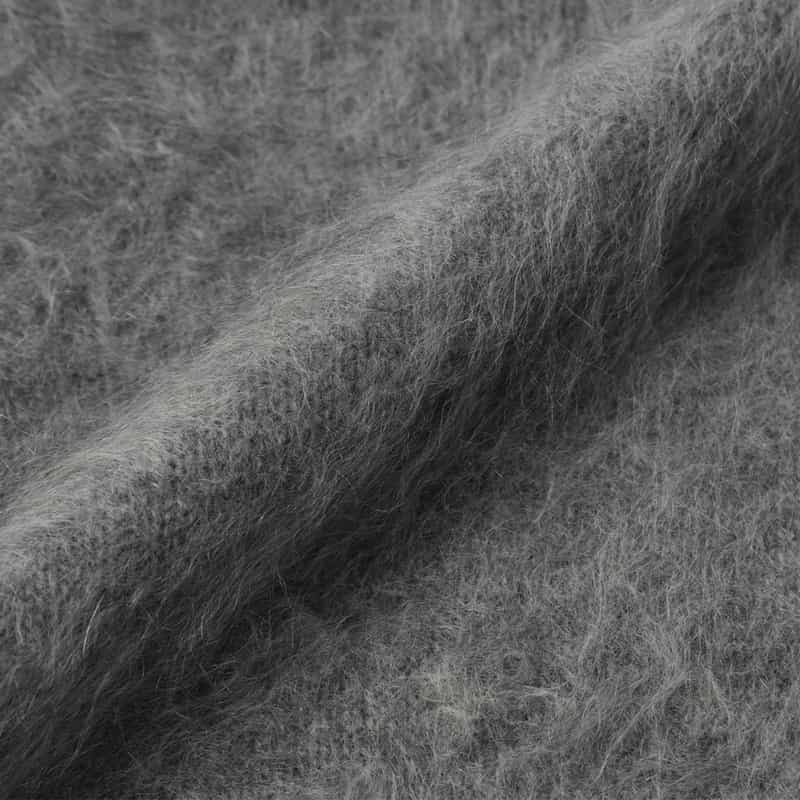 BARNEYS NEW YORK カシミヤ ファー加工 Vネックニットカーディガン GRAY