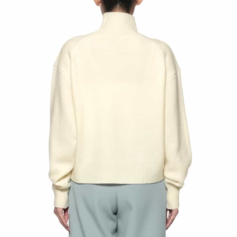 BARNEYS NEW YORK ウールカシミヤシルク タートルネックニットプルオーバー WHITE