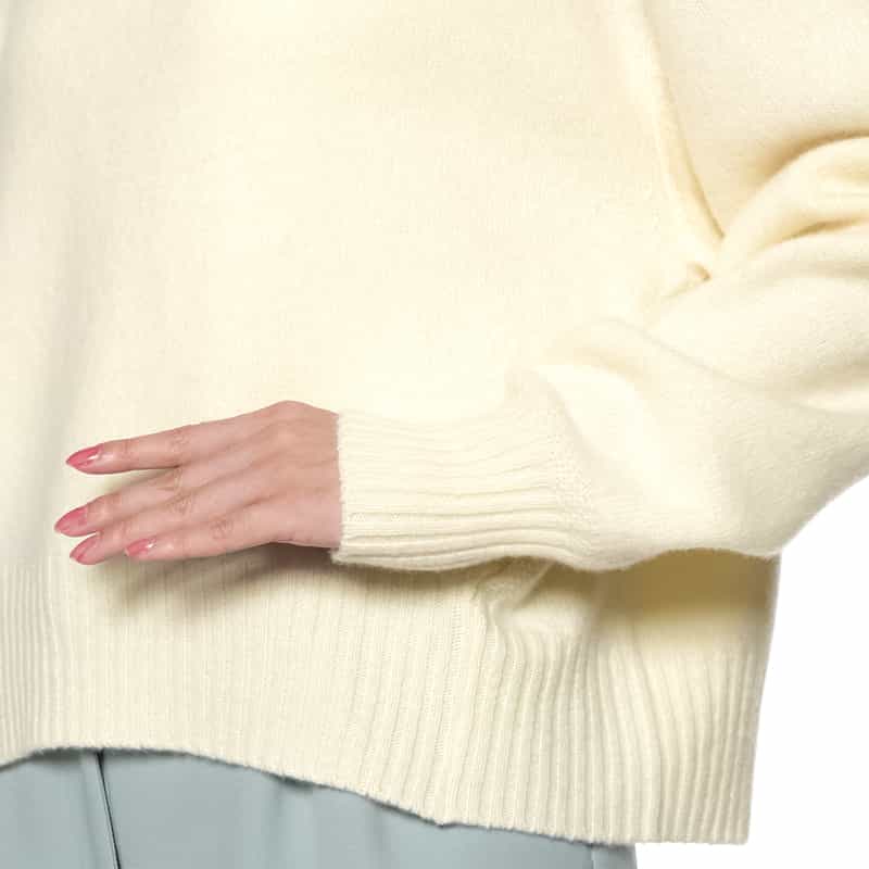 BARNEYS NEW YORK ウールカシミヤシルク タートルネックニットプルオーバー WHITE