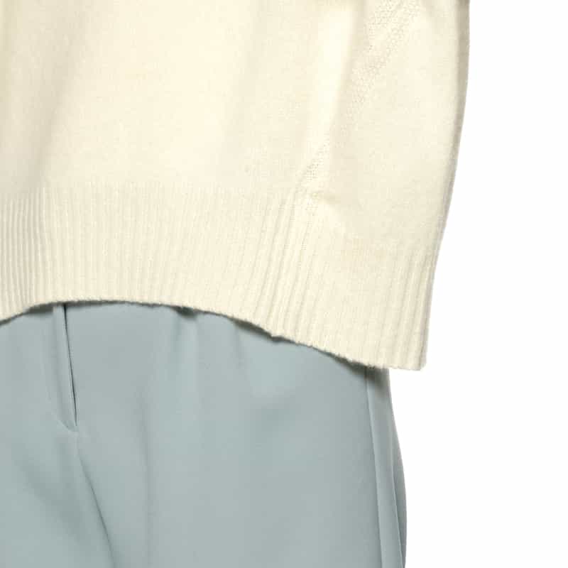 BARNEYS NEW YORK ウールカシミヤシルク タートルネックニットプルオーバー WHITE