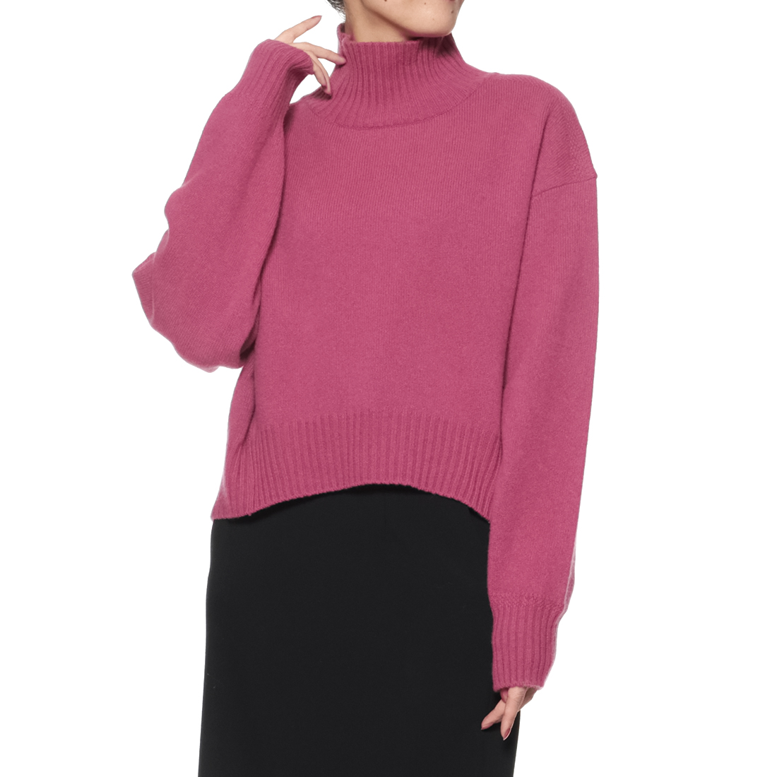 ウールカシミヤシルク タートルネックニットプルオーバー