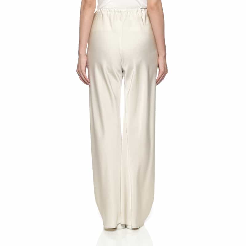 BARNEYS NEW YORK ウォッシャブル サテンワイドイージーパンツ IVORY