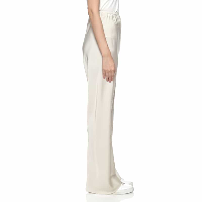 BARNEYS NEW YORK ウォッシャブル サテンワイドイージーパンツ IVORY