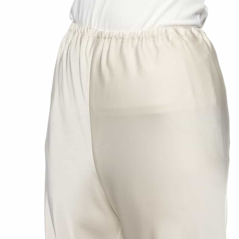 BARNEYS NEW YORK ウォッシャブル サテンワイドイージーパンツ IVORY