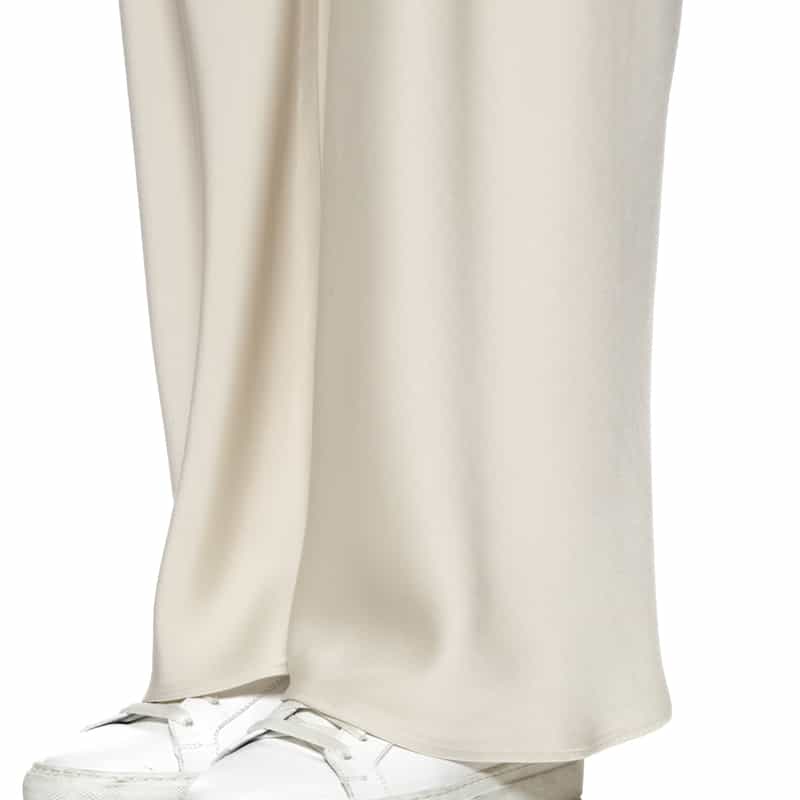 BARNEYS NEW YORK ウォッシャブル サテンワイドイージーパンツ IVORY