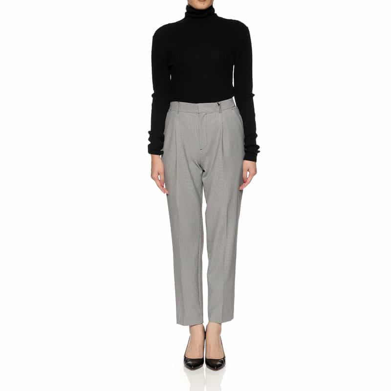 BARNEYS NEW YORK ウォッシャブル 2WAYストレッチ タック入りテーパードパンツ WHITE