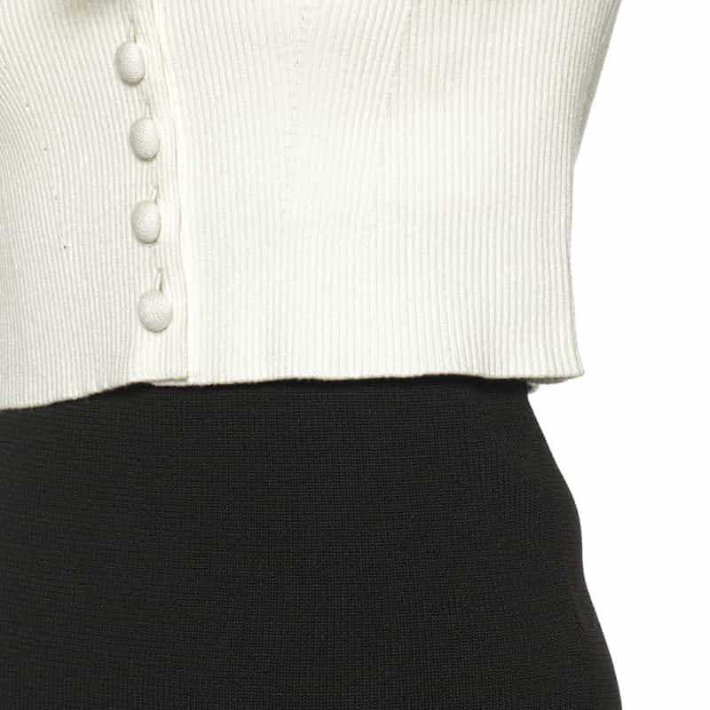 BARNEYS NEW YORK セットアップ ウォッシャブル パフスリーブニットカーディガン IVORY