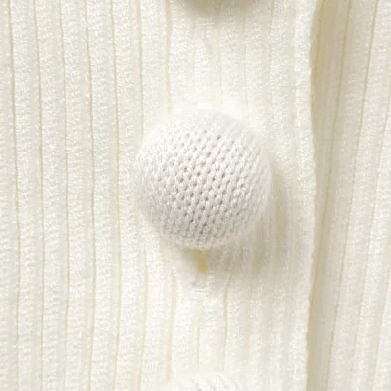 BARNEYS NEW YORK セットアップ ウォッシャブル パフスリーブニットカーディガン IVORY